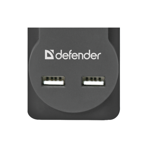 Сетевой фильтр Defender DFS 751 1,8 м, 5 розеток, 2xUSB, 2.1A