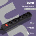 Сетевой фильтр Buro 600SH-1.8-B 1.8м (6 розеток) черный (коробка)