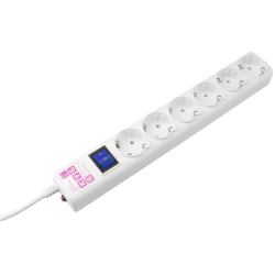 Фильтр-удлинитель Power Cube 1,9 м 6 розеток с заземлением (белый) 16А/3,5кВт/ Surge protector Power Cube 1,9 m 6 outlets (white) 16A / 3,5kVt