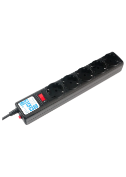 Фильтр-удлинитель Power Cube 1.9м 5 розеток (черный графит) 10А/2,2кВт/ Surge protector Power Cube 1.9 m 5 outlets (Black graffite) 10A / 2.2kW