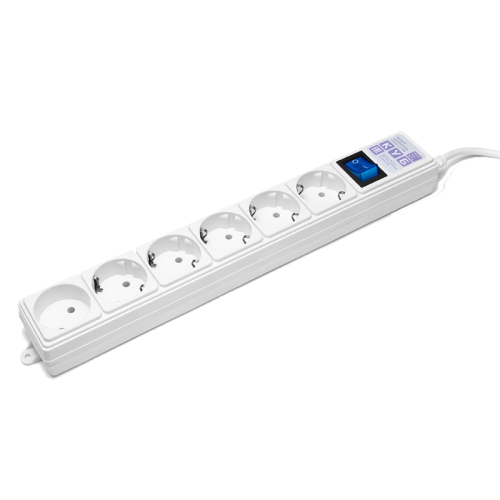 Фильтр-удлинитель Power Cube 5,0 м 6 розеток (белый) 16А/3,5кВт/ Surge protector Power Cube 5,0 m 6 outlets (white) 16A / 3,5kVt