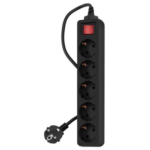 Сетевой фильтр PC Pet AP01006-5-B 5м (5 розеток) черный (пакет ПЭ)