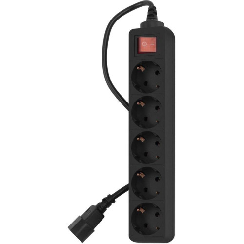 Сетевой фильтр PC Pet AP01006-E-B 1.8м (5 розеток) черный (пакет ПЭ)