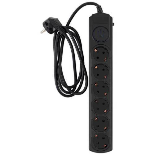 Сетевой фильтр Ippon BK-6-EU-1.8-10-B 1.8м (6 розеток) черный (коробка)