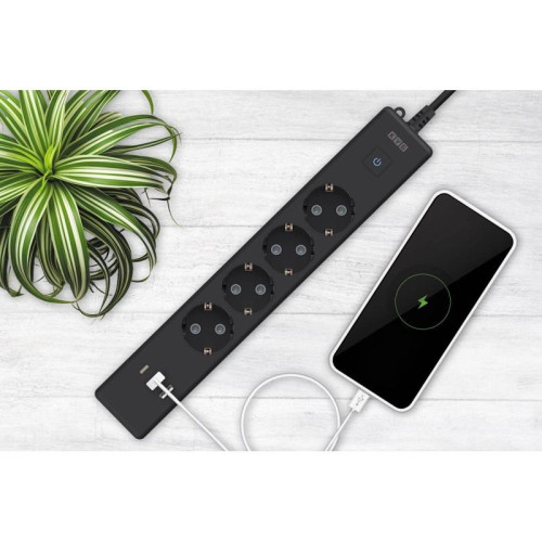 Сетевой удлинитель Powercube PC-7B-2M 1.9м (4 розетки) черный (коробка)