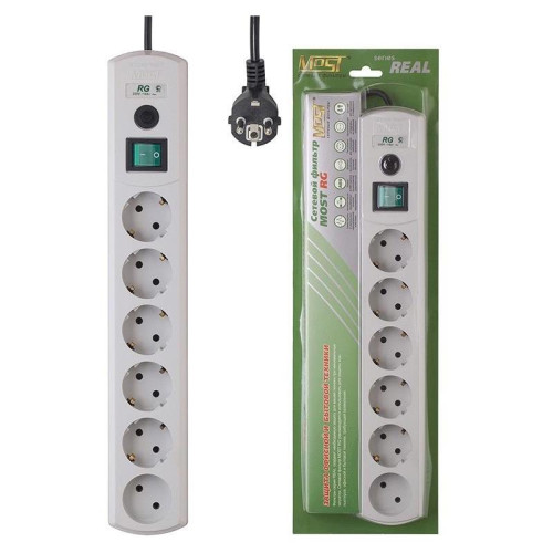 Сетевой фильтр Most RG 3м (6 розеток) белый (коробка)