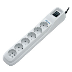 Сетевой фильтр Pilot L 6 розеток (5 евро + 1 б/зазем.) 3 м/ Surge protector ZIS Pilot L-6 3m, 6 outlets (5+1), white