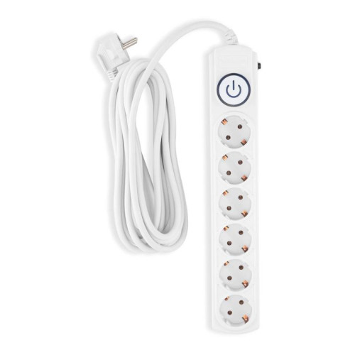Сетевой фильтр Ippon BK-6-EU-5-16-W 5м (6 розеток) белый (коробка)