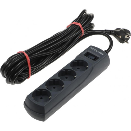 Сетевой фильтр Pilot m-MAX 7м (4 розетки) серый (коробка)