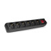 Фильтр SVEN Optima 3 м (6 розеток) черный, цветная коробка/ Surge Protector  SVEN Optima 3 m (6 outlets) black, color box