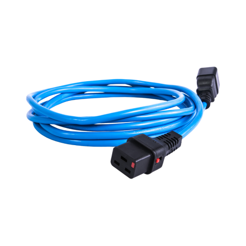Шнур питания с фиксатором IEC 60320 C19/IEC 60320 C20, 16 А / 250 В (3 х 1,5), длина 3 м, синий Шнур питания с фиксатором IEC 60320 C19/IEC 60320 C20, 16 А / 250 В (3 х 1,5), длина 3 м, синий