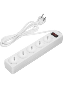 Сетевой фильтр Defender ES 1.8 1,8 м, белый, 5 розеток/ Surge Protector Defender ES 1.8 1,8m, white, 5 outlets