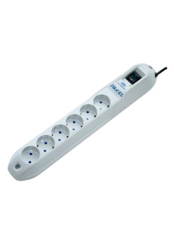 Сетевой фильтр Pilot GL 6 розеток (5 евро + 1 без заземления) 5 м/ Surge protector Pilot GL 6 outlets (5 euro + 1 without ground) 10A / 2.2kVt, 5m