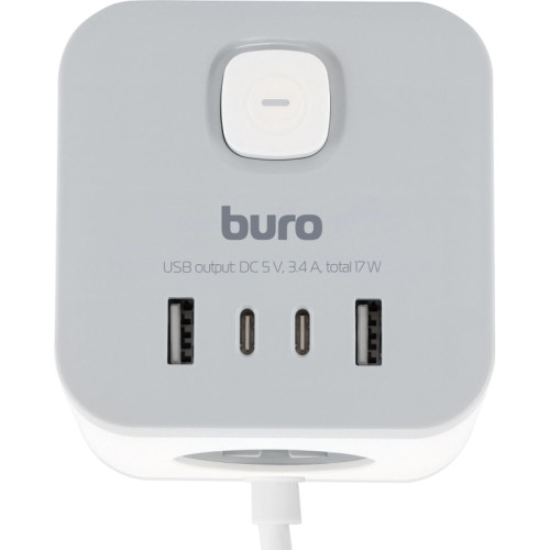 Сетевой удлинитель Buro BU-PC3.1UС-W 1.5м (3 розетки) белый (пакет ПЭ)