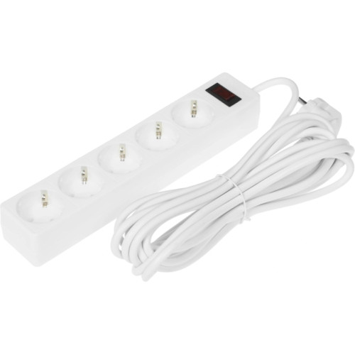 Сетевой фильтр Defender ES 5 5 м, белый, 5 розеток/ Surge Protector Defender ES 5 5m, white, 5 outlets