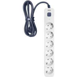 Сетевой фильтр Powercom SP-06W 3,0М 3м (6 розеток) белый/серый (коробка)