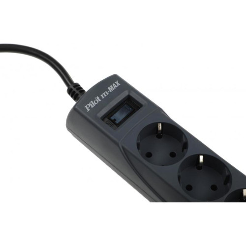 Сетевой фильтр Pilot m-MAX 7м (4 розетки) серый (коробка)