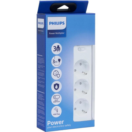 Сетевой фильтр Philips CHP2135WB/51 3м (3 розетки) белый (коробка)