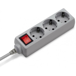 Сетевой фильтр Buro 300SL-1-G 1м (3 розетки) серый (пакет ПЭ)
