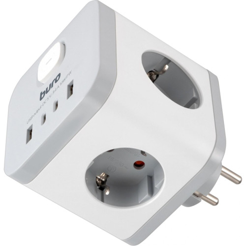 Сетевой разветвитель Buro BU-PW3UC-W (3 розетки) белый (пакет ПЭ)