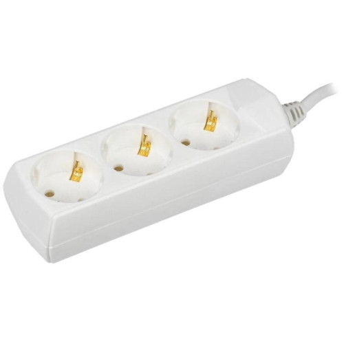 Сетевой удлинитель IEK У03 7м (3 розетки) белый (пакет ПЭ)
