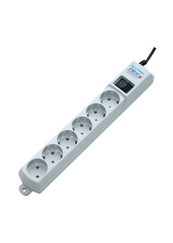 Сетевой фильтр Pilot S 6 розеток (5 евро + 1 б/зазем.) 7 м/ Surge protector ZIS Pilot S 7m, 6 outlets (5+1), white
