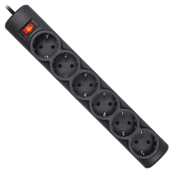 Сетевой фильтр Defender DFS 153 3 м, черный, 6 розеток/ Surge Protector Defender DFS 153 3m, black, 6 outlets