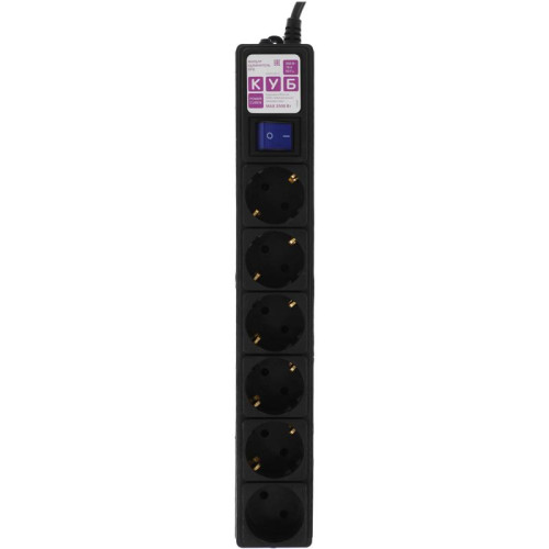 Сетевой фильтр Powercube SPG6-B-5M 5м (6 розеток) черный (коробка)