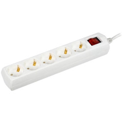 Сетевой удлинитель IEK У05В 3м (5 розеток) черный (пакет ПЭ)