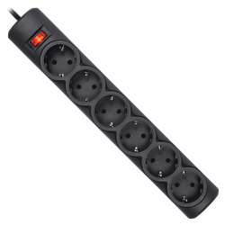 Сетевой фильтр Defender DFS 151 1,8 м, черный, 6 розеток/ Surge Protector Defender DFS 151 1,8m, black, 6 outlets