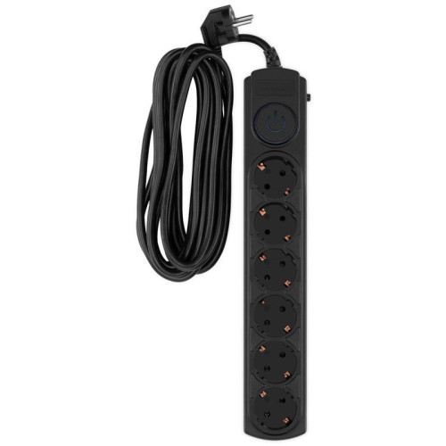Сетевой фильтр Ippon BK-6-EU-5-16-B 5м (6 розеток) черный (коробка)