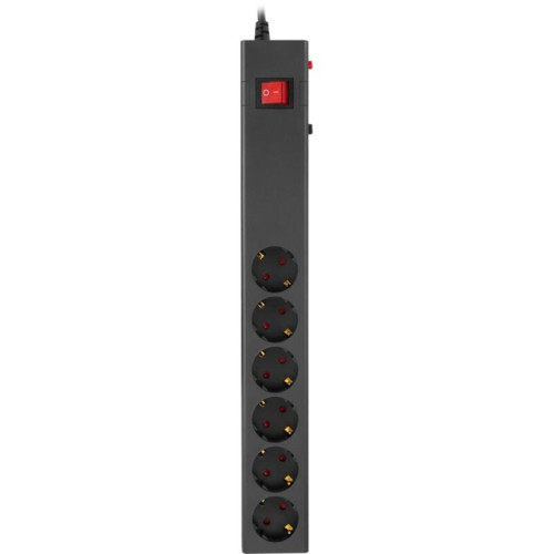 Сетевой фильтр Buro 600SE-1.8-B 1.8м (6 розеток) черный (коробка)