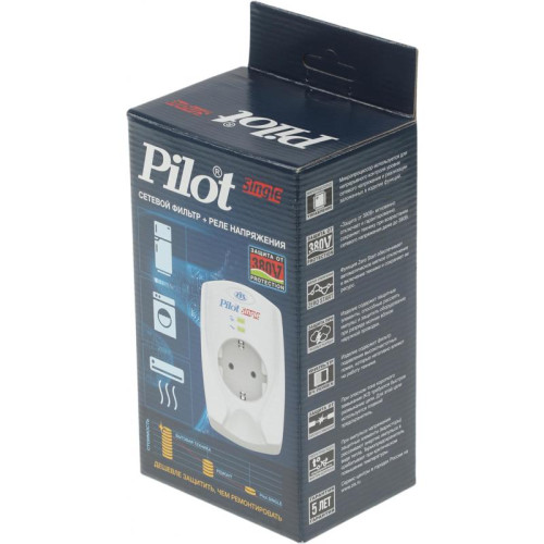 Сетевой фильтр Pilot Single (1 розетка) белый (коробка)