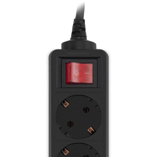 Сетевой фильтр PC Pet AP01006-1.8-B 1.8м (5 розеток) черный (пакет ПЭ)
