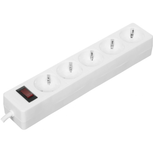 Сетевой фильтр Defender ES 1.8 1,8 м, белый, 5 розеток/ Surge Protector Defender ES 1.8 1,8m, white, 5 outlets
