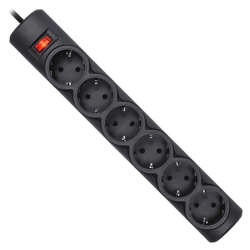 Сетевой фильтр Defender DFS 155 5 м, черный, 6 розеток/ Surge Protector Defender DFS 155 5m, black, 6 outlets