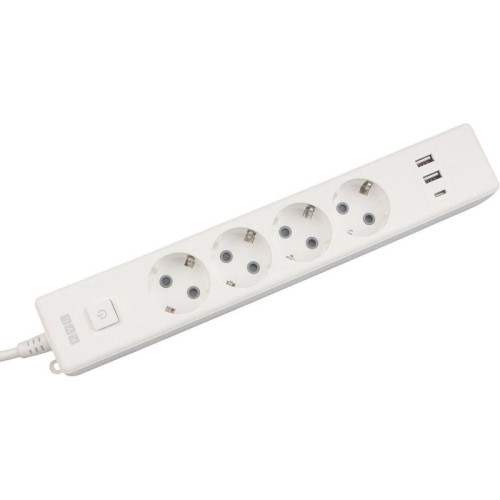 Сетевой удлинитель Powercube PC-6-2M 1.9м (4 розетки) белый (коробка)