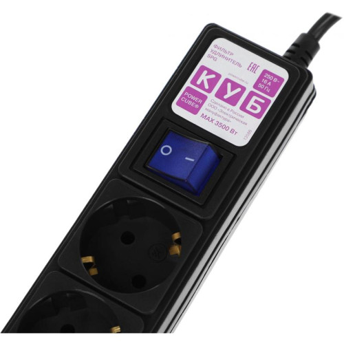 Сетевой фильтр Powercube SPG6-B3M 3м (6 розеток) черный (коробка)