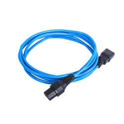 Шнур питания с фиксатором IEC 60320 C13/IEC 60320 C14, 10 А / 250 В (3 х 1,0), длина 3 м, синий