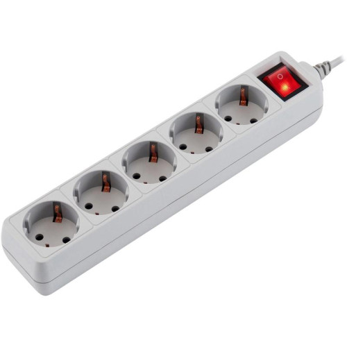 Сетевой фильтр PC Pet AP01006-1.8-G 1.8м (5 розеток) серый (пакет ПЭ)