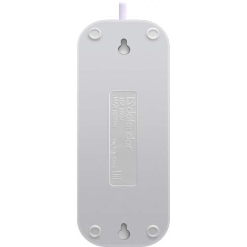 Сетевой удлинитель Defender B230 1.5м (3 розетки) белый (пакет ПЭ)