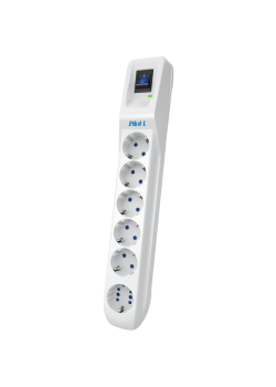 Сетевой фильтр Pilot L GP 6 розеток (5 евро + 1GP) 7 м/ Surge protector Pilot L GP 6 outlets (5 EUR + 1GP) 7 m white