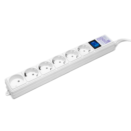 Фильтр-удлинитель Power Cube 3,0 м 6 розеток (белый) 16А/3,5кВт/ Surge protector Power Cube 3,0 m 6 outlets (white) 16A / 3,5kVt