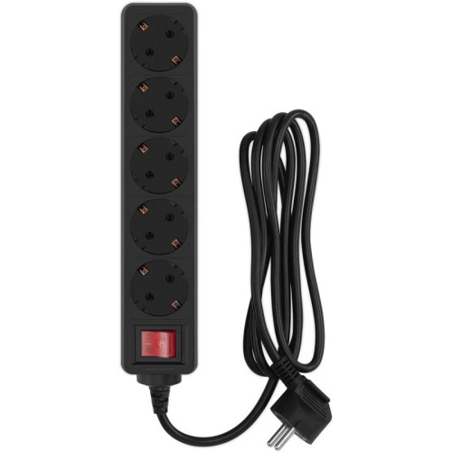 Сетевой фильтр PC Pet AP01006-1.8-B 1.8м (5 розеток) черный (пакет ПЭ)