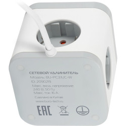 Сетевой удлинитель Buro BU-PC3.1UС-W 1.5м (3 розетки) белый (пакет ПЭ)