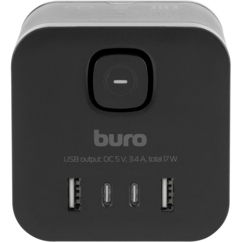 Сетевой разветвитель Buro BU-PW3UC-B (3 розетки) черный (пакет ПЭ) Сетевой разветвитель Buro BU-PW3UC-B (3 розетки) черный (пакет ПЭ)