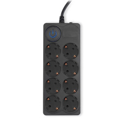 Сетевой фильтр Ippon BK-8-EU-5-10-B 5м (8 розеток) черный (коробка)