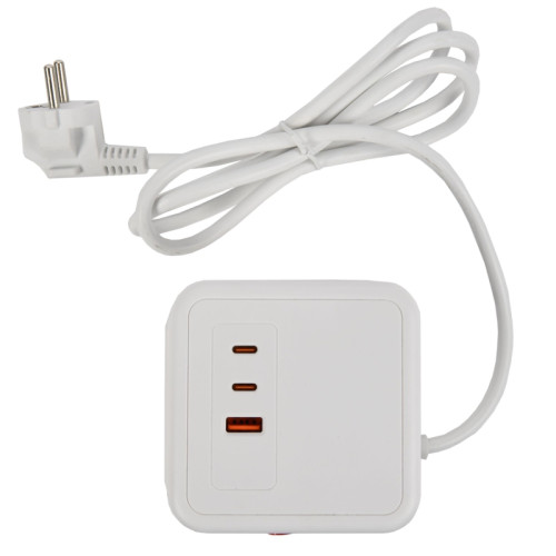 Удлинитель/ DOMINIC Удлинитель У08K 8 мест 2P+PE 1,5м 3х1,0мм2 16А/250В USB A+C 20Вт белый IEK