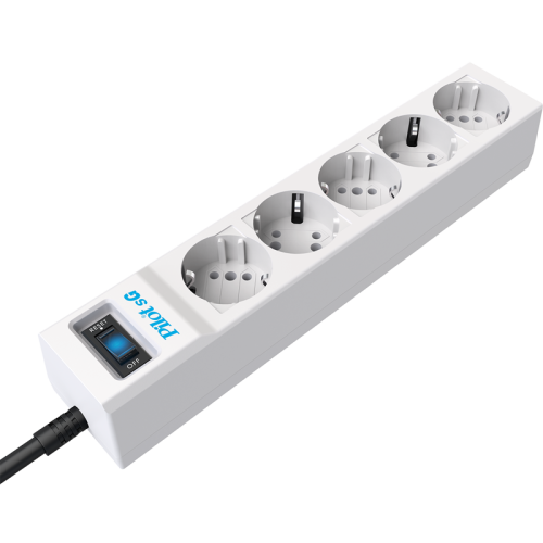 Сетевой фильтр/ Surge protector Pilot SG5 5 outlets (GP), 10A / 2.2kVt, automatic circuit-breaker, 5 m