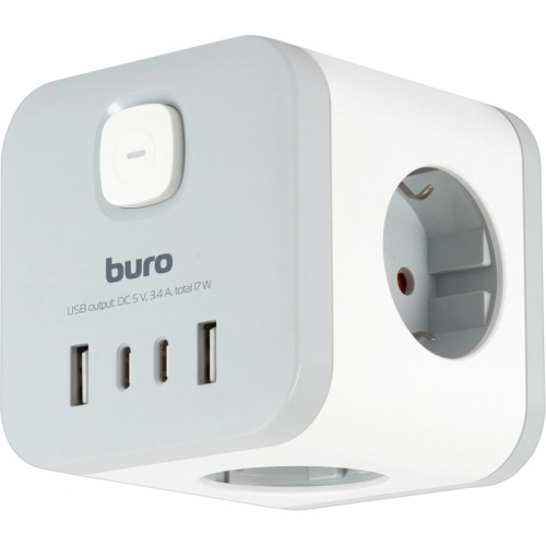 Сетевой разветвитель Buro BU-PW3UC-W (3 розетки) белый (пакет ПЭ)